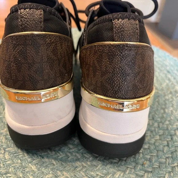 Michael Kors Black and Gold Accent Sneakers - Picture 6 of 12